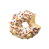 LA LOR. Donut biały posypany kruszony cukie 57g/48