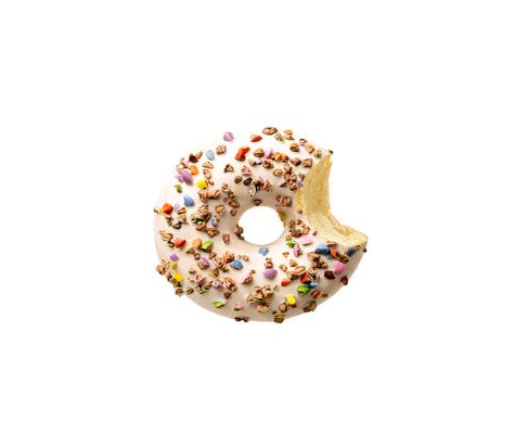 LA LOR. Donut biały posypany kruszony cukie 57g/48