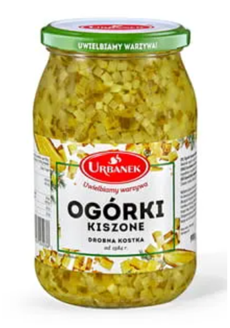 URBANEK Ogórki kiszone drobna kostka 900ml/580ml/6