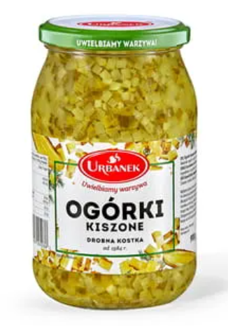 URBANEK Ogórki kiszone drobna kostka 900ml/580ml/6