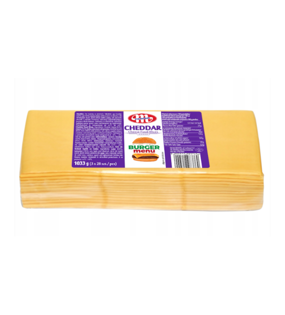 MLEKOVITA Ser Cheddar plastry topiony 1033g /4