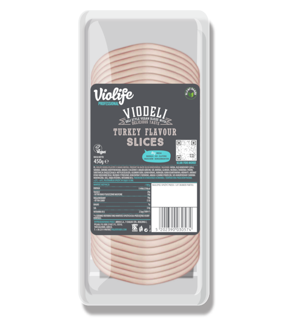 VIOLIFE Viodeli plastry o smaku indyka 450g /8