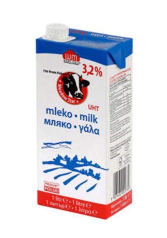 WM SIERADZ Mleko UHT MEADOW STAR 3,2% 1L /12/