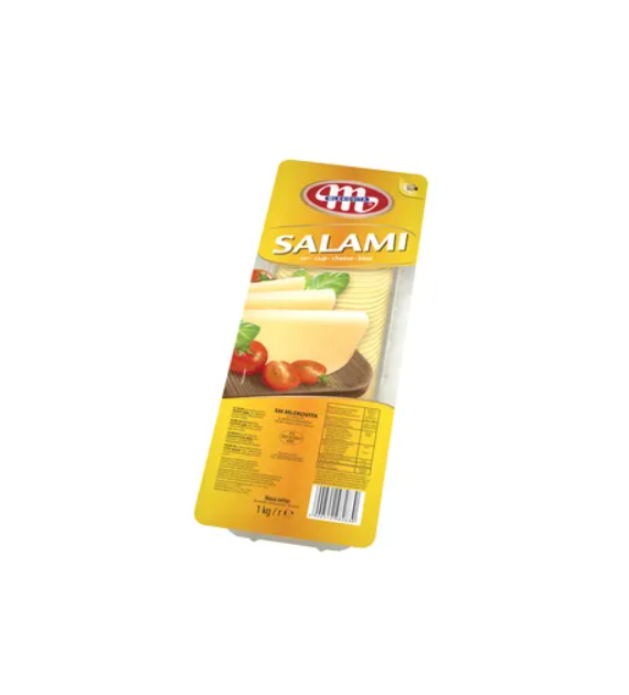 MLEKOVITA Ser plastry Salami 1kg /6