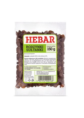 HEBAR Rodzynki malayer 150g