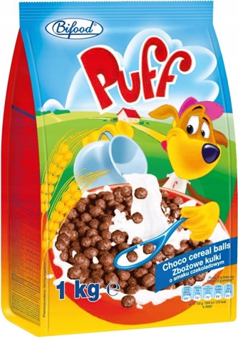 BIFOOD Płatki zbożowe czekoladowe kulki 1kg /6