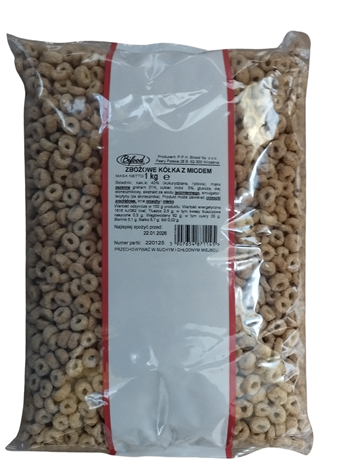 BIFOOD Płatki zbożowe z miodem kółka 1kg /6