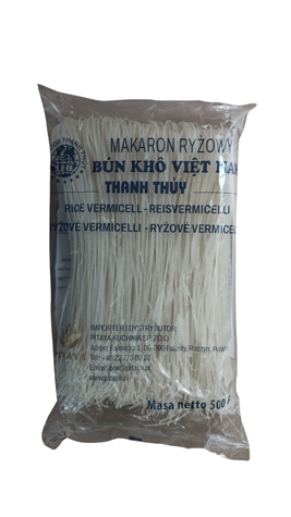 Q Makaron ryżowy wstażka 1mm 500g /40