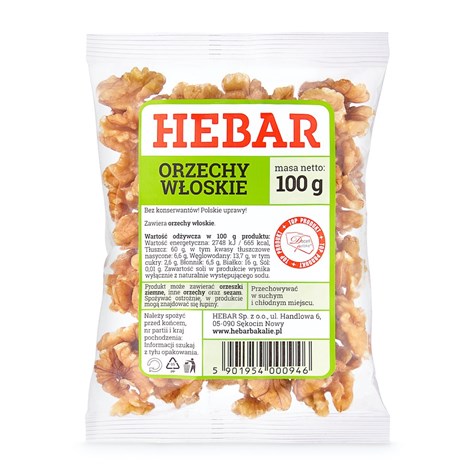 HEBAR Orzechy włoskie łuskane 100g