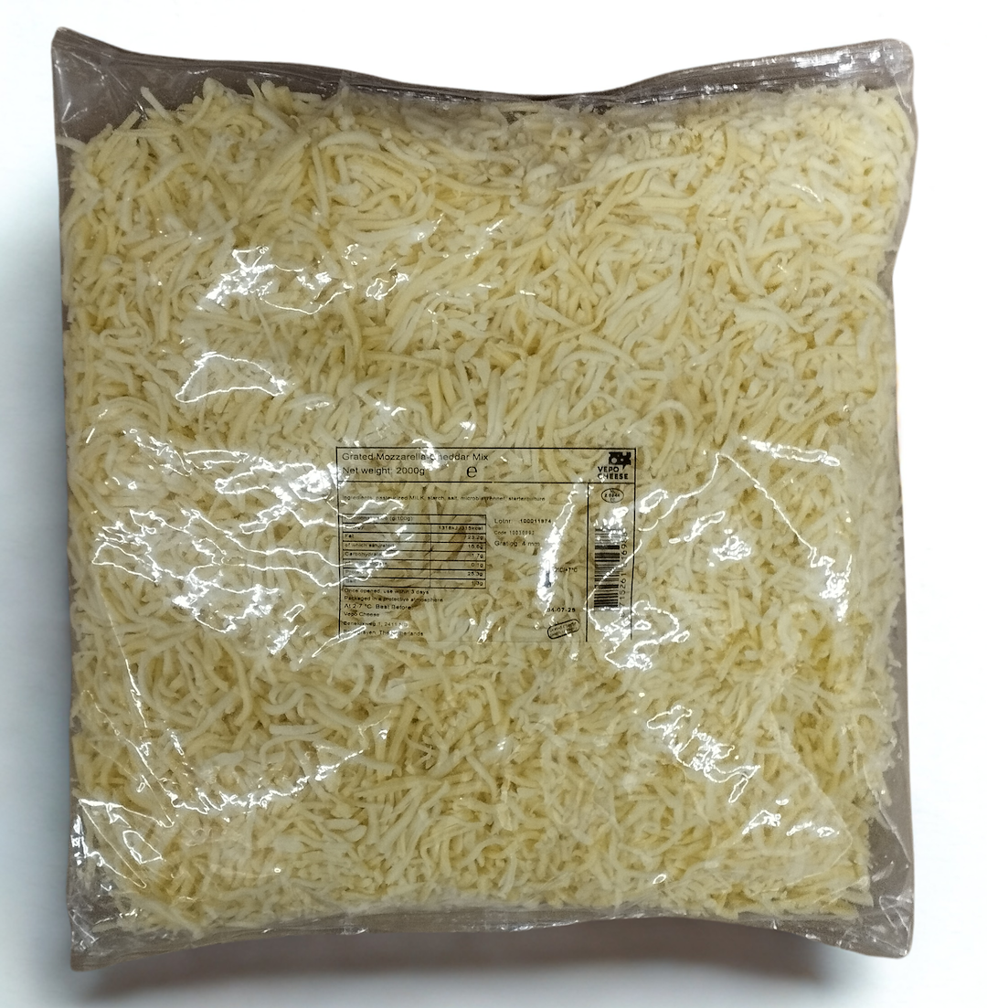 VEPO Mozzarella/Cheddar white wiórki 4mm 2kg /5/