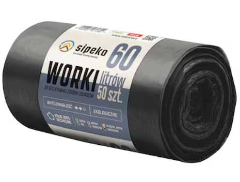 CHEMIA Worki czarne LDPE 60L A'50
