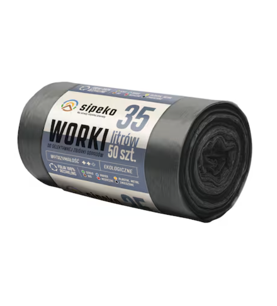 CHEMIA Worki czarne LDPE 35l A'50