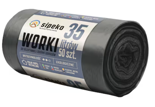 CHEMIA Worki czarne LDPE 35L A'50