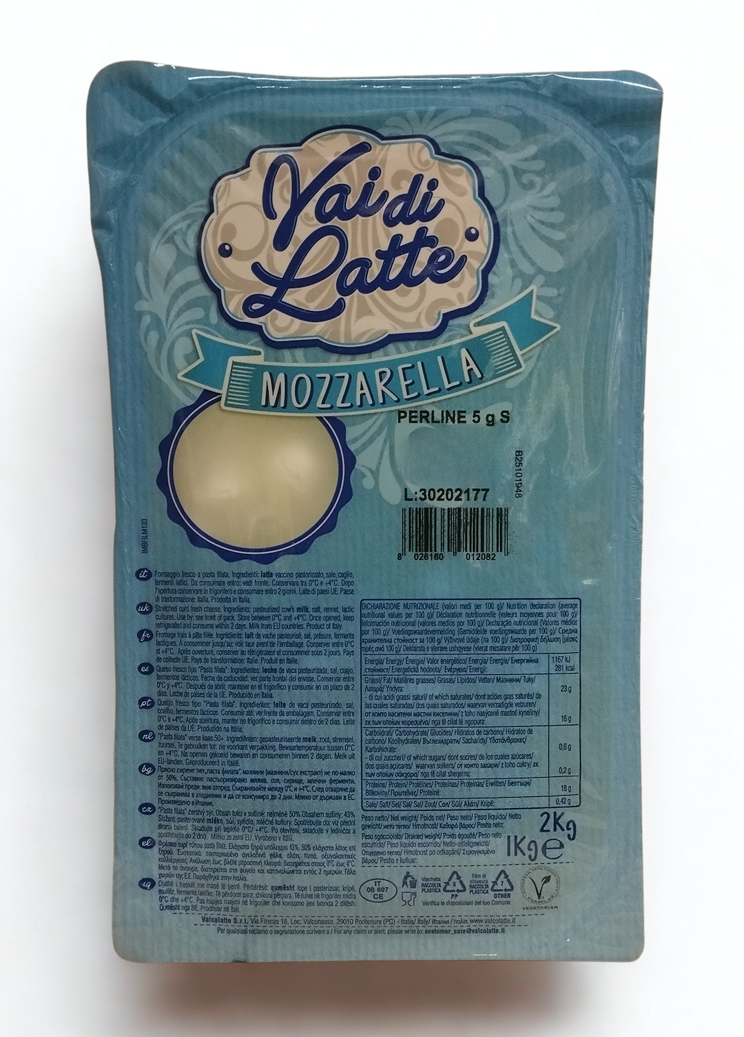 VALCOLATTE Mozzarella mini kulka 5g/1kg /4/