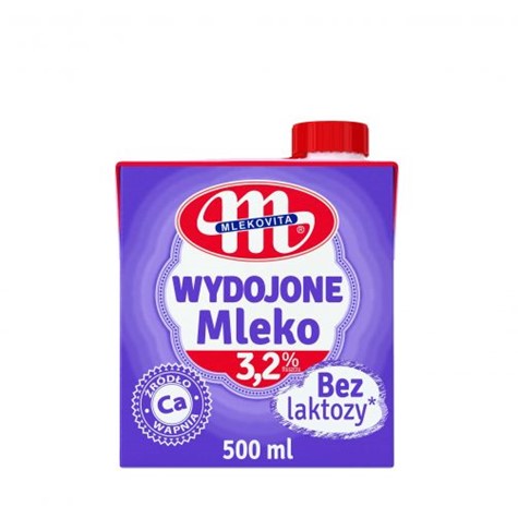 MLEKOVITA Mleko Wydojone b/laktozy 3,2% 0,5l /12