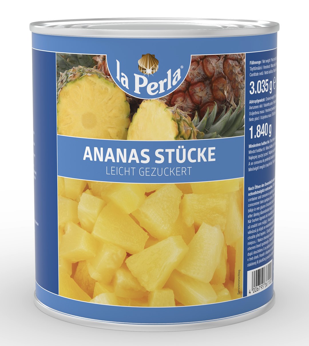 LA PERLA Ananas kawałki w syropie 3035g/1840g/6/