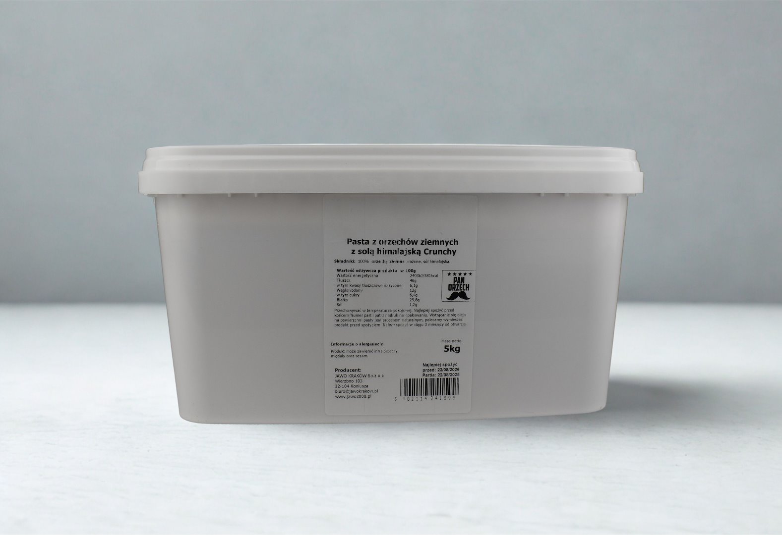 PAN ORZECH Pasta z orzechów ziem. crunchy z/s 5kg