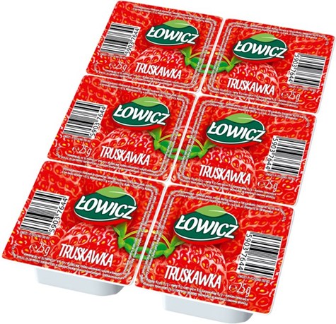 ŁOWICZ Dżem truskawka 6x25g/1