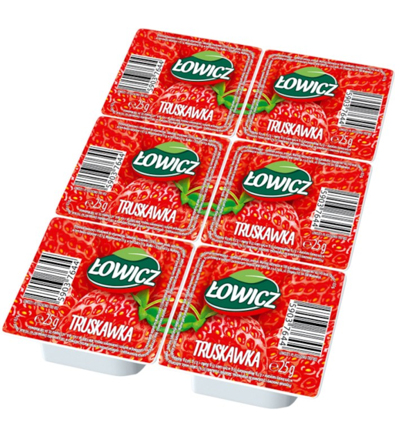 ŁOWICZ Dżem truskawka 6x25g/1