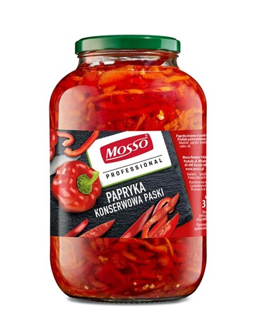 MOSSO Papryka konserwowa paski 3700ml/1600g/2
