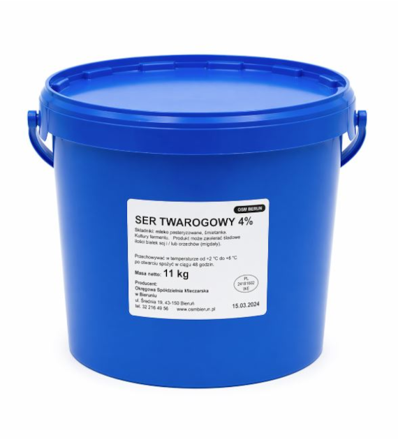 BIERUŃ Ser twarogowy 4% wirówkowy 11kg /1
