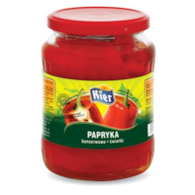 KIER Papryka konserwowa ćwiartki 650g/300g/8