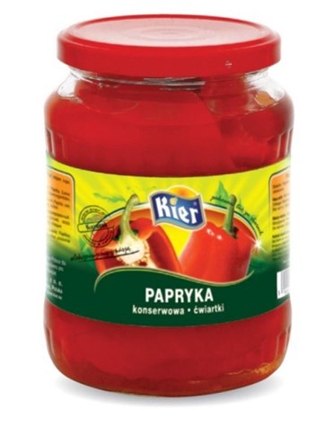 KIER Papryka konserwowa ćwiartki 650g/300g/8
