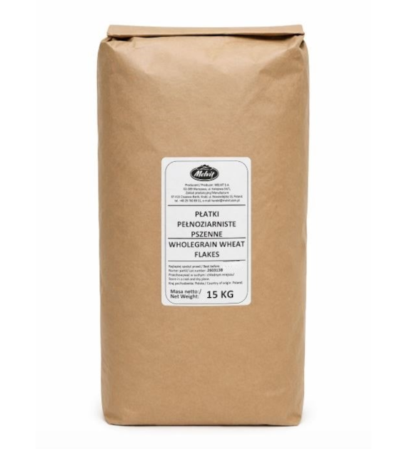 MELVIT Płatki pszenne pełnoziarniste 15kg
