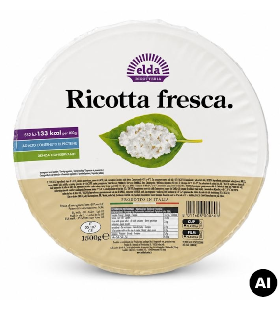 ELDA Ricotta wiaderko 1,5kg /2
