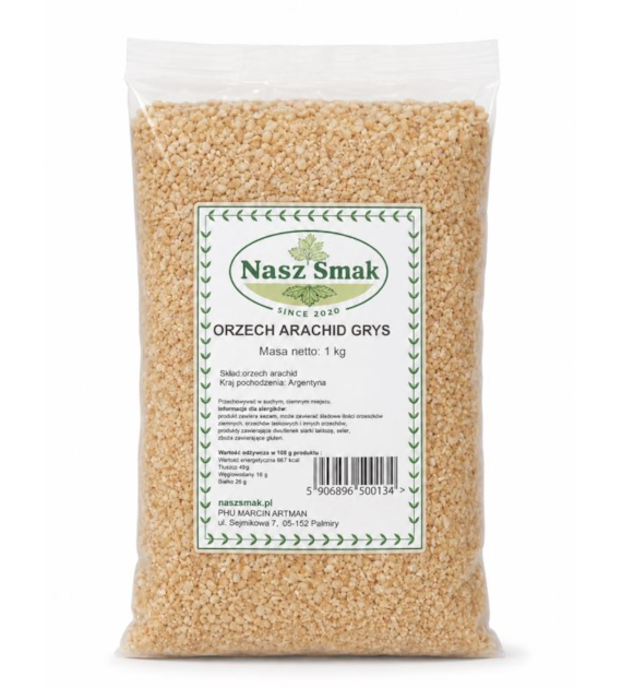NASZ SMAK Orzechy ziemne grys bez soli 1kg