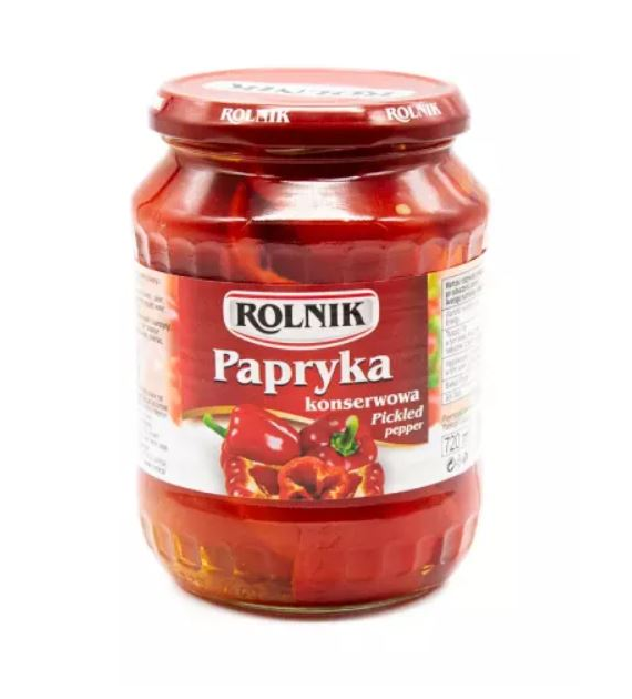 ROLNIK Papryka konserwowa ćwiartki 650g/300g/6