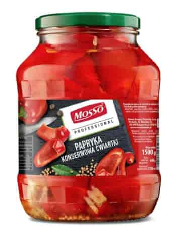 MOSSO Papryka konserwowa ćwiartki 1500g/640g/6