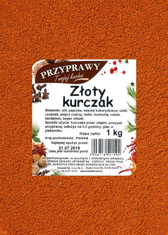 ORZESZEK G Przyprawa złoty kurczak 1kg /1/