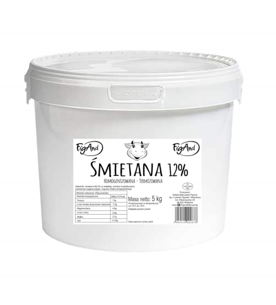 FIGAND Śmietana 12% wiaderko 5kg /szt