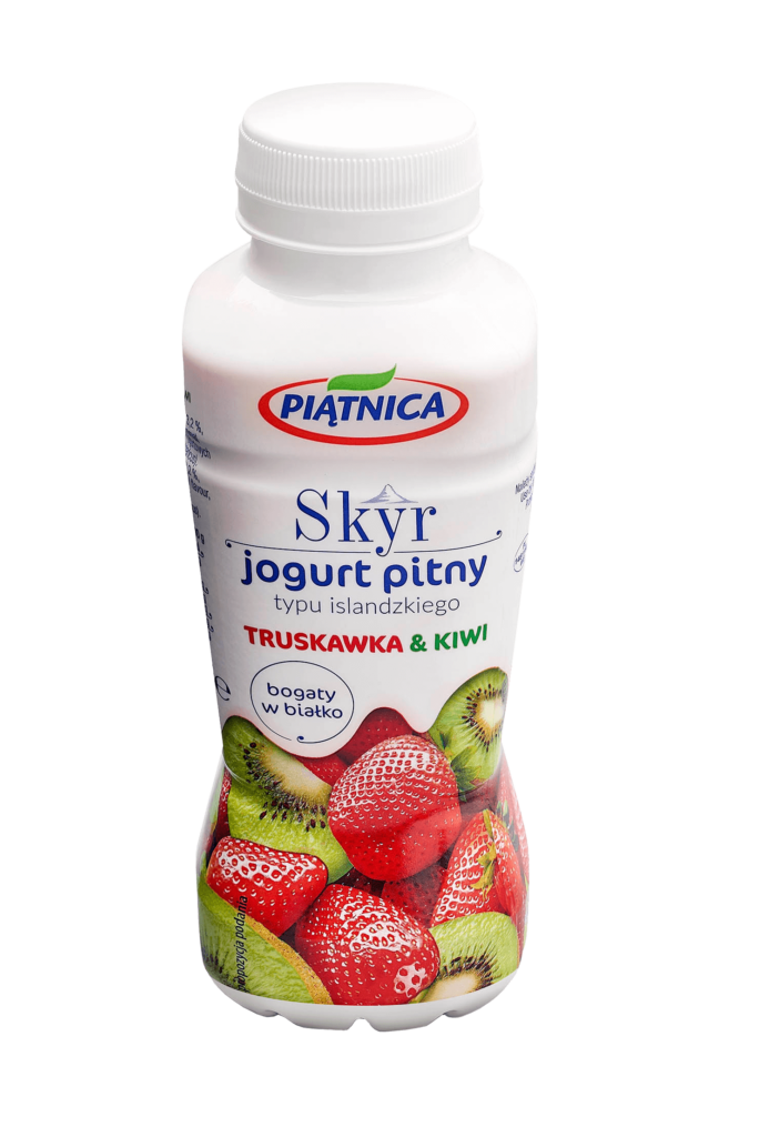 PIĄTNICA Jogurt pitny Skyr 330g truskawka-kiwi/12/