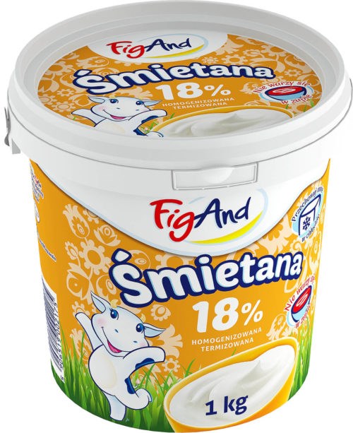 FIGAND Śmietana 18% 1kg wiaderko /6/