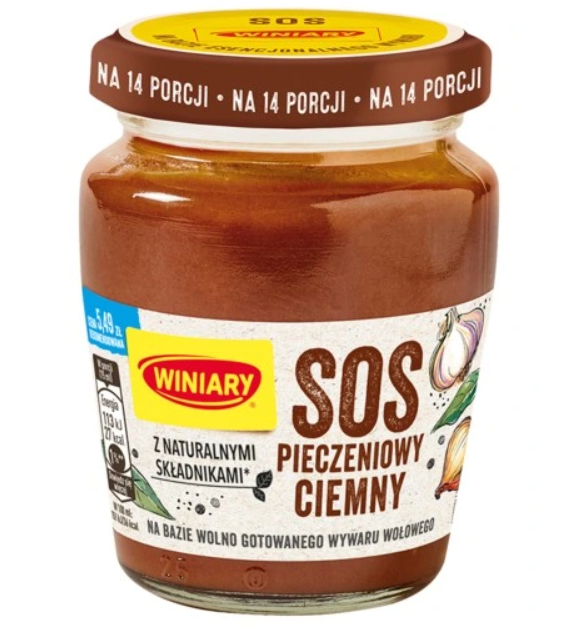 WINIARY Sos pieczeniowy ciemny słoik 160g /6