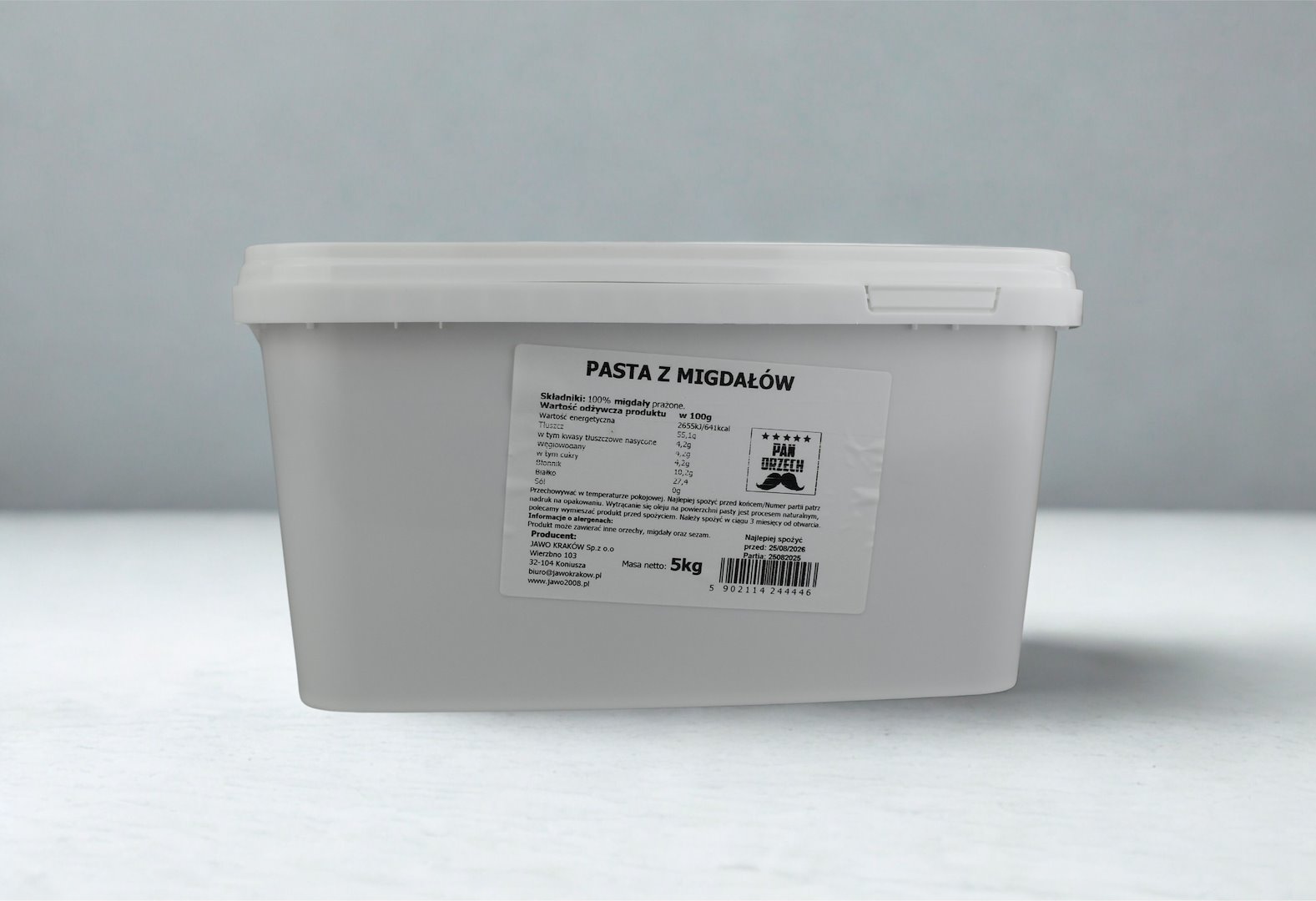 PAN ORZECH Pasta z migdałów smooth 5kg