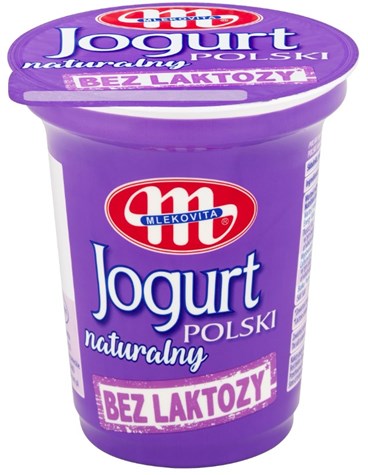 MLEKOVITA Jogurt polski 350g natura bez laktozy/12