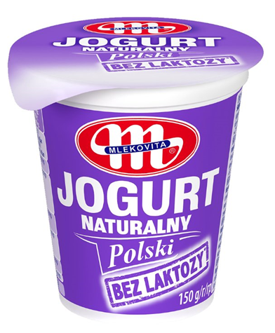MLEKOVITA Jogurt polski 150g natura bez laktozy/20