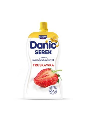 DANONE DANIO  Serek truskawkowy saszetka 120g /16