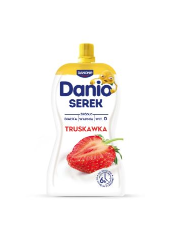 DANONE DANIO  Serek truskawkowy saszetka 120g /16