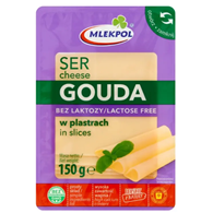 MLEKPOL Ser plastry 150g Gouda bez laktozy /12/