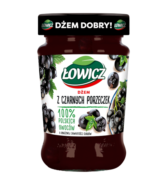 ŁOWICZ Dżem 100% z owoców czarna porzeczka 210g/8