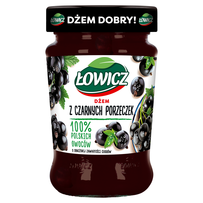 ŁOWICZ dżem 210g 100% owoc czarna porzeczka /8/