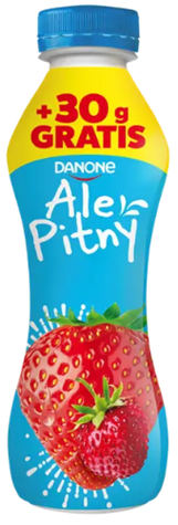 DANONE Jogurt Ale Pitny truskawka-poziomka 300g/6