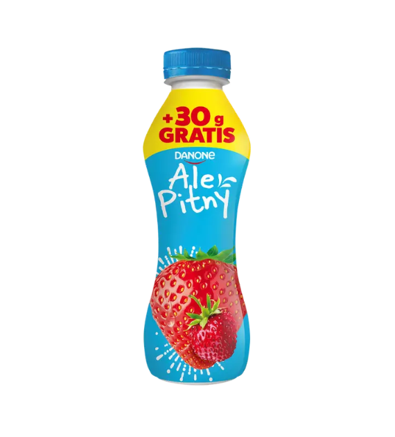 DANONE Jogurt Ale Pitny truskawka-poziomka 300g/6