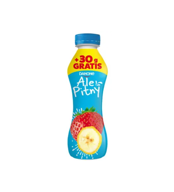 DANONE Jogurt Ale Pitny truskawka-banan 300g/6