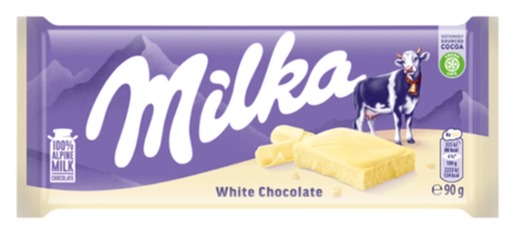 MILKA Czekolada biała 90g /24