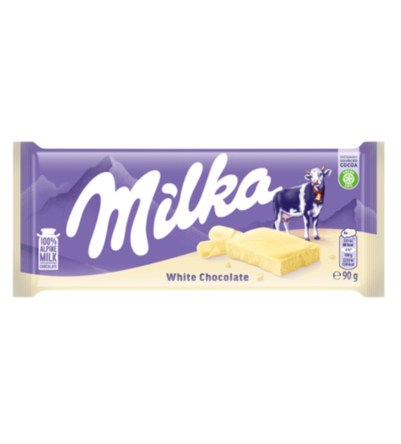 MILKA Czekolada biała 90g /24
